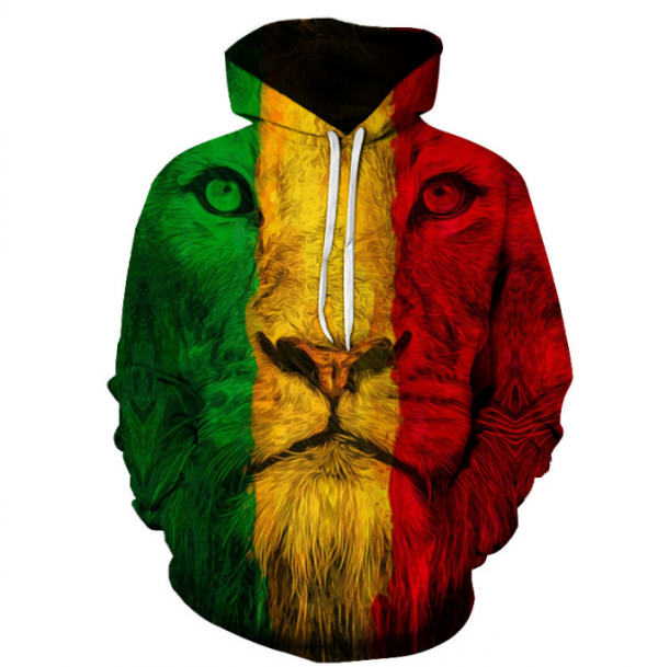 Hoodie dengan gambar binatang seperti panda atau singa